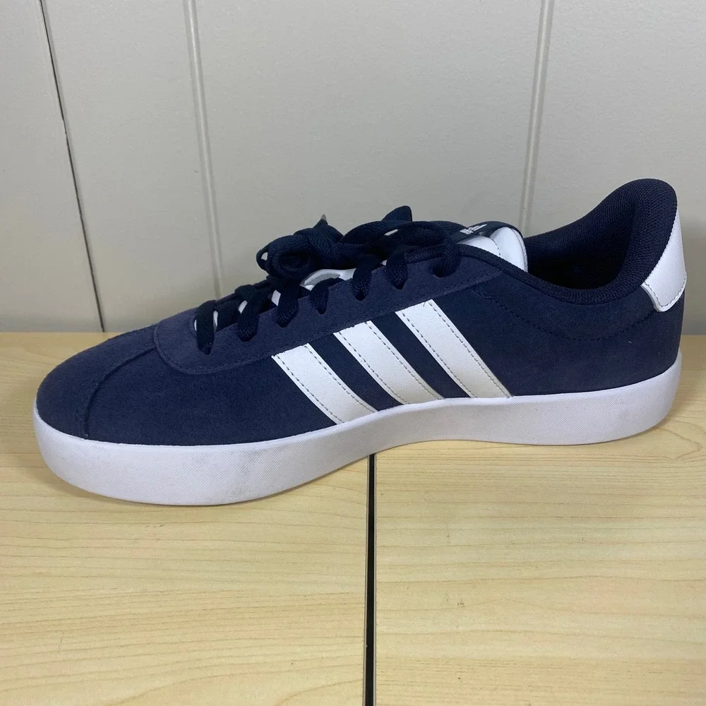 NEW Adidas VL Court 3.0 Mens Navy Blue White Suede Skateboard Shoes Size 10.5 - Picture 3 of 9
